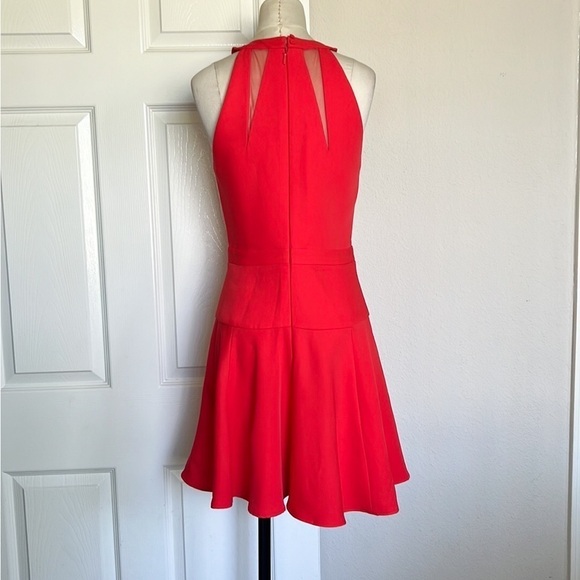 BCBGMAXAZRIA Halter Mesh Red Mini Dress - Picture 6 of 10